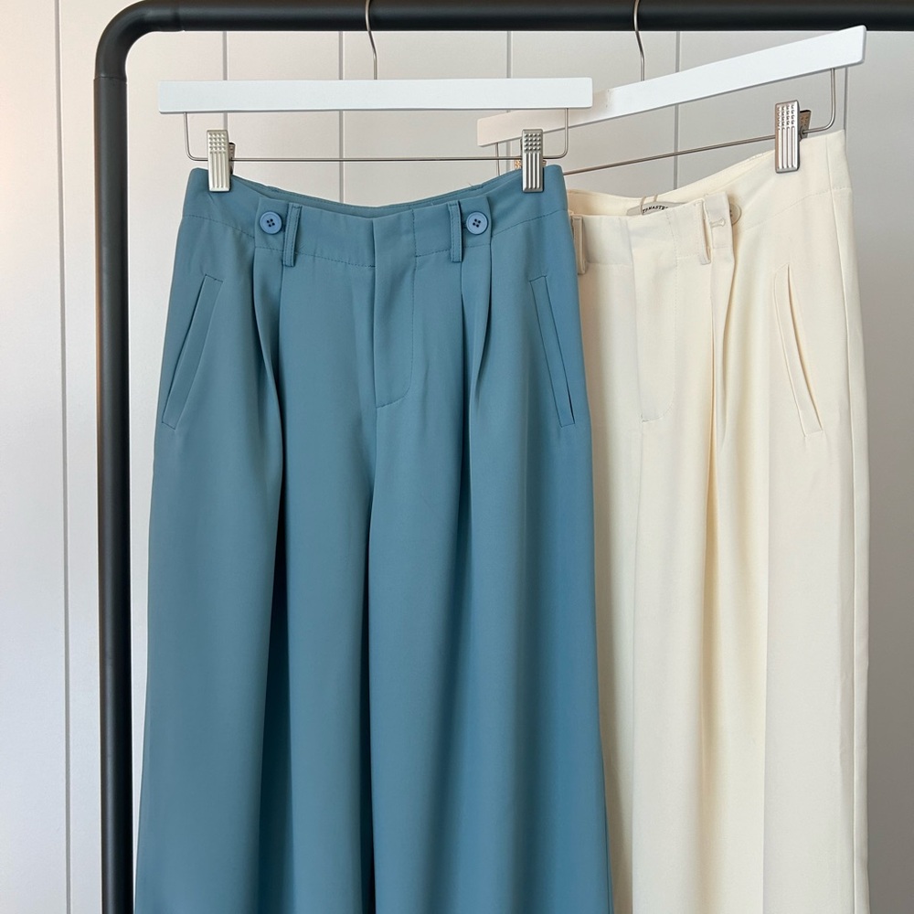 Elegant Cream Wide-Leg Trousers